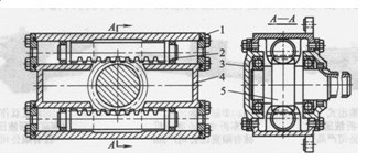 雙缸雙作用式擺動液壓馬達(dá)結(jié)構(gòu)